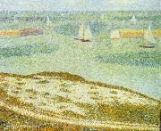 Georges Seurat Einfahrt zum Hafen Port-en-Bessin France oil painting artist